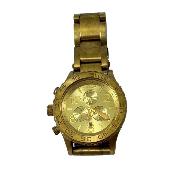 Nixon Gold Tone Watch Minimize 42-40 Chrono Japan Movement Chronograph A037-502 - Picture 1 of 8